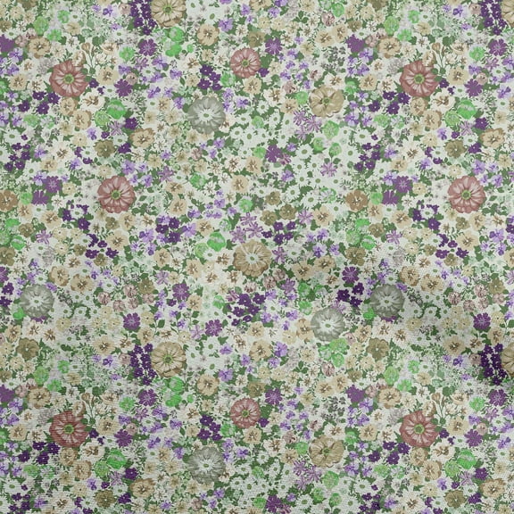 oneOone Polyester Spandex Mint Fabric Asian Ditsy Flower Sewing Craft Projects Fabric Prints By Yard 56 Inch Wide