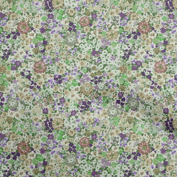 oneOone Cotton Flex Mint Fabric Asian Ditsy Flower Sewing Craft Projects Fabric Prints By Yard 40 Inch Wide