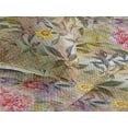 thumbnail image 3 of Ambesonne Floral Quilted Bedspread Set 3 Pcs, Leaf Prints Summer Flowers, King, Khaki Sepia and Pink, 3 of 4