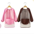 thumbnail image 4 of Ticikt Kids Art Smock with Pocket, Long Sleeve Waterproof TPU Cartoon Apron for Toddler Boys or Girls 2-6Y,Pink, 4 of 5