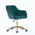 thumbnail image 7 of PORKISS Desk Chair, Modern Velvet Fabric 360° Swivel Height Adjustable Comfy Upholstered Leisure Arm Accent Chair, Dark Green, 7 of 7
