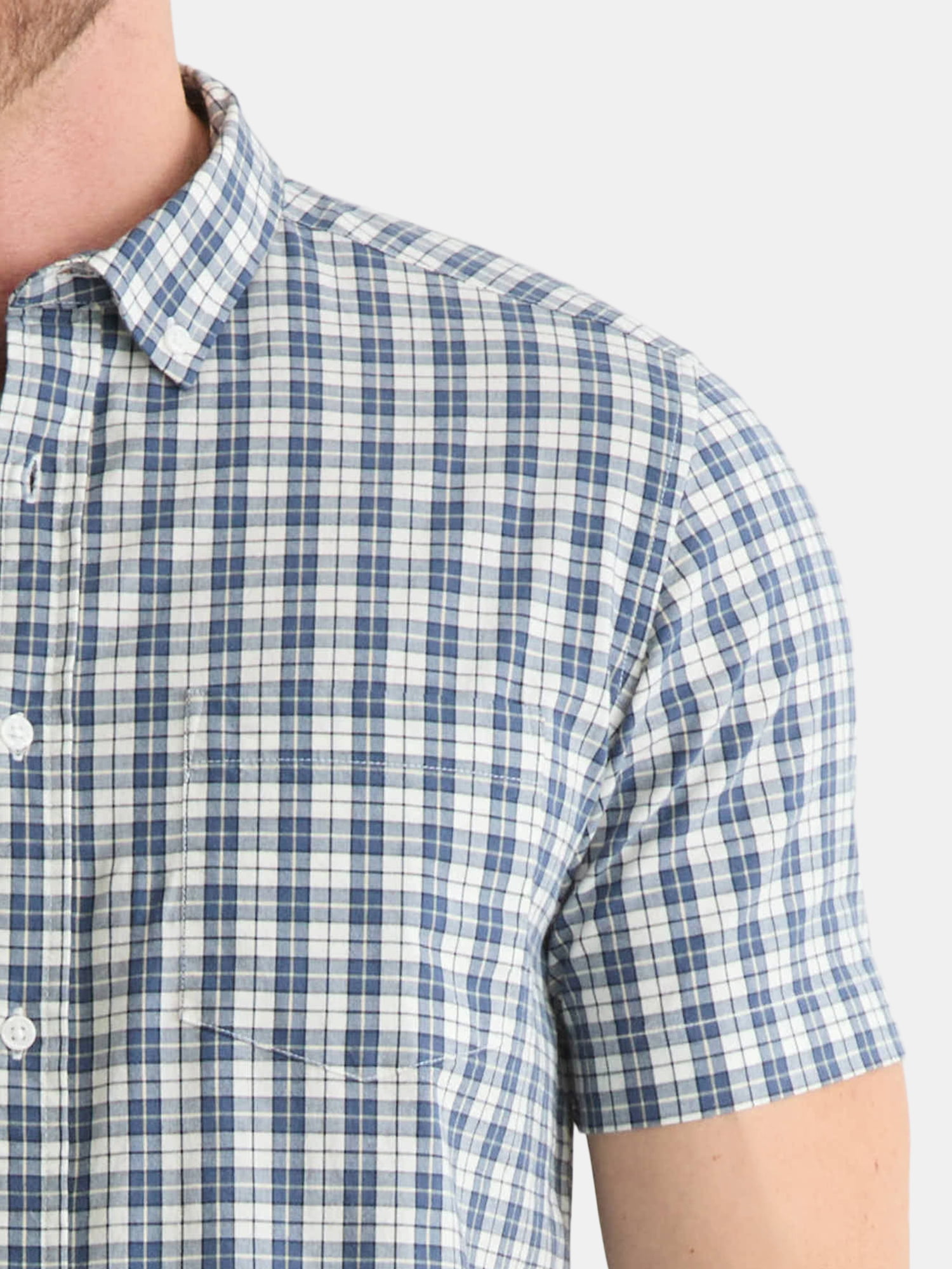 George Men's & Big Men's Classic Fit Short Sleeve Button-Up Poplin Shirt, Sizes S-3XL