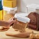 thumbnail image 3 of MGEZCOO - Juego de recipientes herméticos para almacenar alimentos: botes de plástico sin BPA con tapa, 4 piezas para organizar y almacenar alimentos en la despensa, ideales para cereales,, 3 of 6