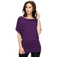 thumbnail image 3 of Made by Johnny Women's Boat Neck Short Sleeve Dolman Drape Top XXXL DARK_PURPLE, 3 of 7