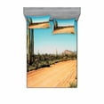 thumbnail image 2 of Saguaro Bedding Set with Sheet & Covers, Earth Path with Giant Cactus Plants to the South American Desert Cactus Picture, Printed Bedroom Decor 2 Shams, 4 Sizes, Multicolor, by Ambesonne, 2 of 3
