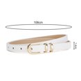 thumbnail image 6 of Women Belt Adjustable Multi Holes Design Thin Belt Faux Leather Pin Buckle Belt Solid Color Jeans Pants Belt Costume Accessories, 6 of 8