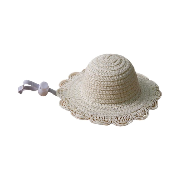 Pet Cat Sun Hat, Mini Cute Pet Cat Summer Sun Protection Hat, Adjustable Small Dog Beach Cap, Fashion Accessory for Cat Dog Outdoor Daily Activity