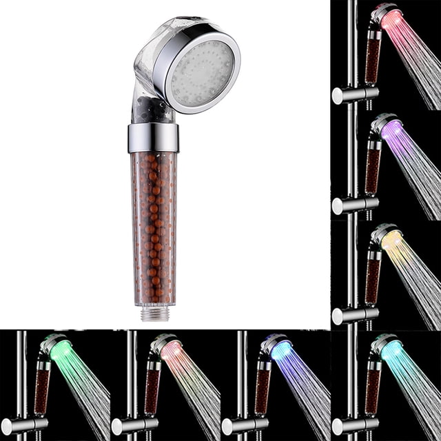 Labymos Automatic 4 L-EDs 7 Colors Changing Light Shower H-ead Round Circle Design Bath Sprinkler