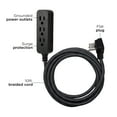 thumbnail image 6 of Cordinate Designer Extension Cord, 3-Outlet 10-Foot Cord, Black, Indoor, 42024, 6 of 7
