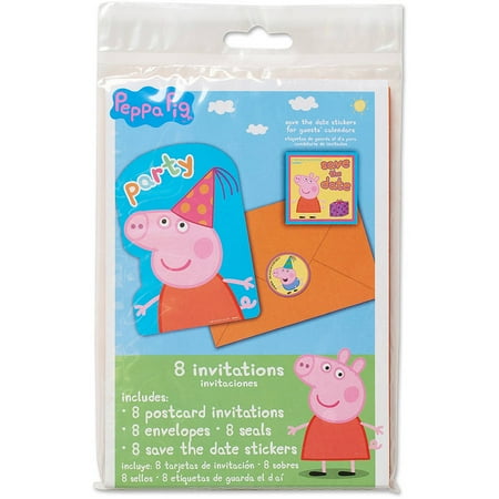  Peppa  Pig  Invitations 8 Count Party  Supplies  Walmart  com