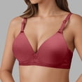 thumbnail image 3 of Lixiuxyad Plus Size Full Coverage Wireless Bras For Comfortable Support Non Padded Breathable Everyday Soft Cup Bra,Bras for Women Red 42, 3 of 6