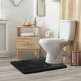 thumbnail image 2 of 1 Contour Clara Clark Bath Mat Bathroom Rug - Absorbent Memory Foam Bath Rugs - Non-Slip, Thick, Cozy Velvet Feel Microfiber Bathrug, Plush Shower, Toilet- Floor Bathmats Carpet - Black - 24"x19", 2 of 6