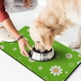 thumbnail image 2 of Vintage Boho Daisy Print Pet Feeding Mat, Waterproof Absorbent Dog Food Mat Non-Slip Easy Clean for Kitchen Bathroom Use, 2 of 5