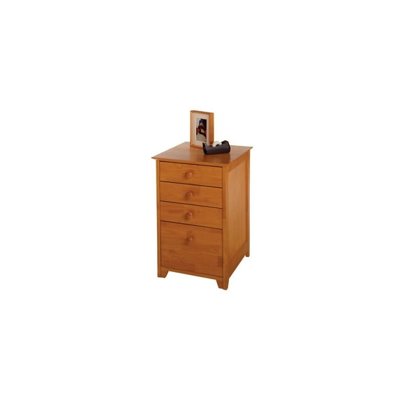 Studio Filing Cabinet - 4 Drawer Storage Cabinet - Honey Pine Finish - 29" H x 18.75" W x 20" D