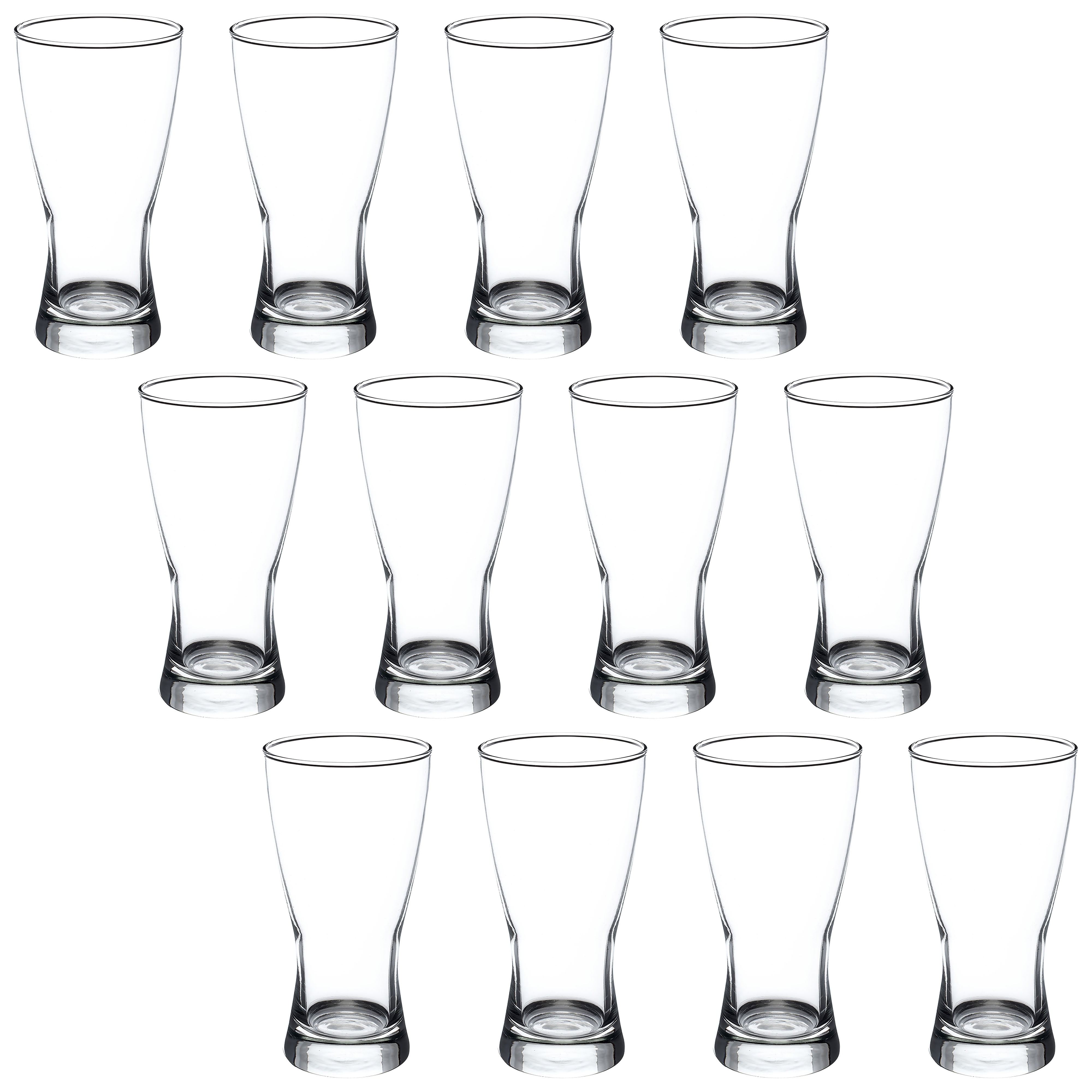 Restaurantware 14 Ounce Tall Beer Glasses, Set of 6 Tall-Footed Pilsner Glasses - Fine-Blown, Dishwasher-Safe, Clear Glass Beer Glass Set, Lead-Free