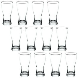 Restaurantware 16 Ounce Beer Glasses, Set of 6 Tin Can Shaped Pint Glasses - Fine-Blown, Tempered, Wide Rim, Dishwasher-Safe, Clear Glass Novelty