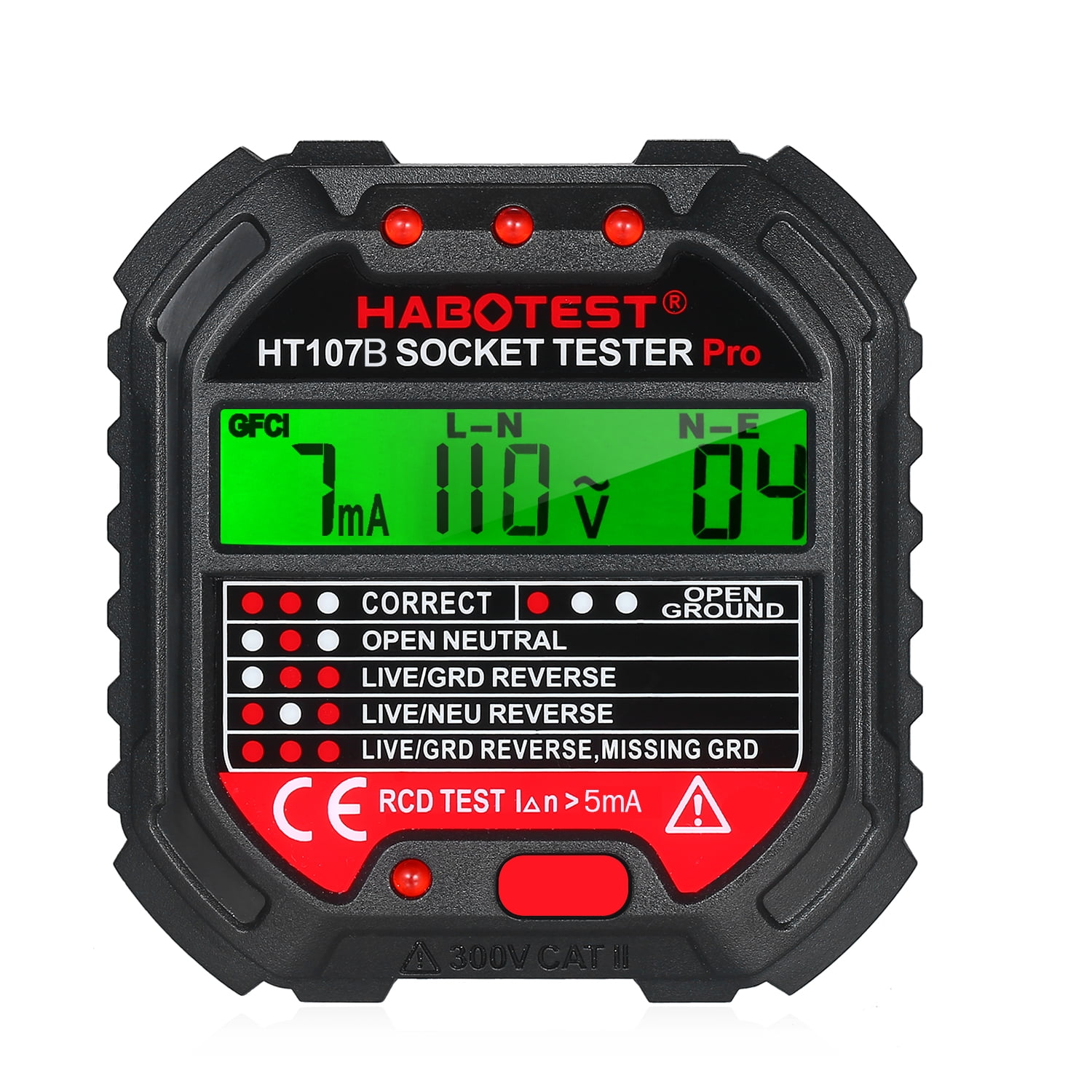 HABOTEST GFCI Outlet Tester with Voltage Display 90 Socket Tester