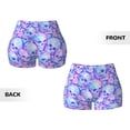 thumbnail image 5 of Lsque Blue Skull Daisy Pattern High Waisted Biker Shorts for Women-Tummy Control Fitness Athletic Workout Running Yoga Gym Shorts,Moisture-Wicking-Medium, 5 of 9