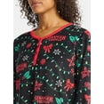 thumbnail image 4 of Stranger Things Women's and Women's Plus Christmas Print Henley Sleepshirt and Plush Socks Set, 2-Piece, Sizes XS-3X, 4 of 6