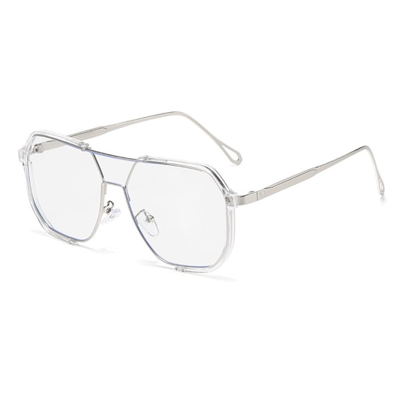 Fashionable double-bridge large-frame polygonal anti-blue light sunglasses