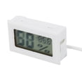 thumbnail image 2 of Temporizador De Reloj Termómetro digital LCD Higrómetro Sonda Medidor de temperatura y humedad (Blanco), 2 of 5