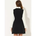 thumbnail image 3 of Vestido de oficina elegante con volantes en contraste Allegra K Negro XS, 3 of 4