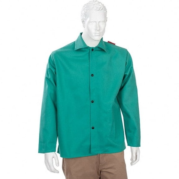 Tillman 6230 30" 9 oz. Green FR Cotton Welding Jacket, Medium
