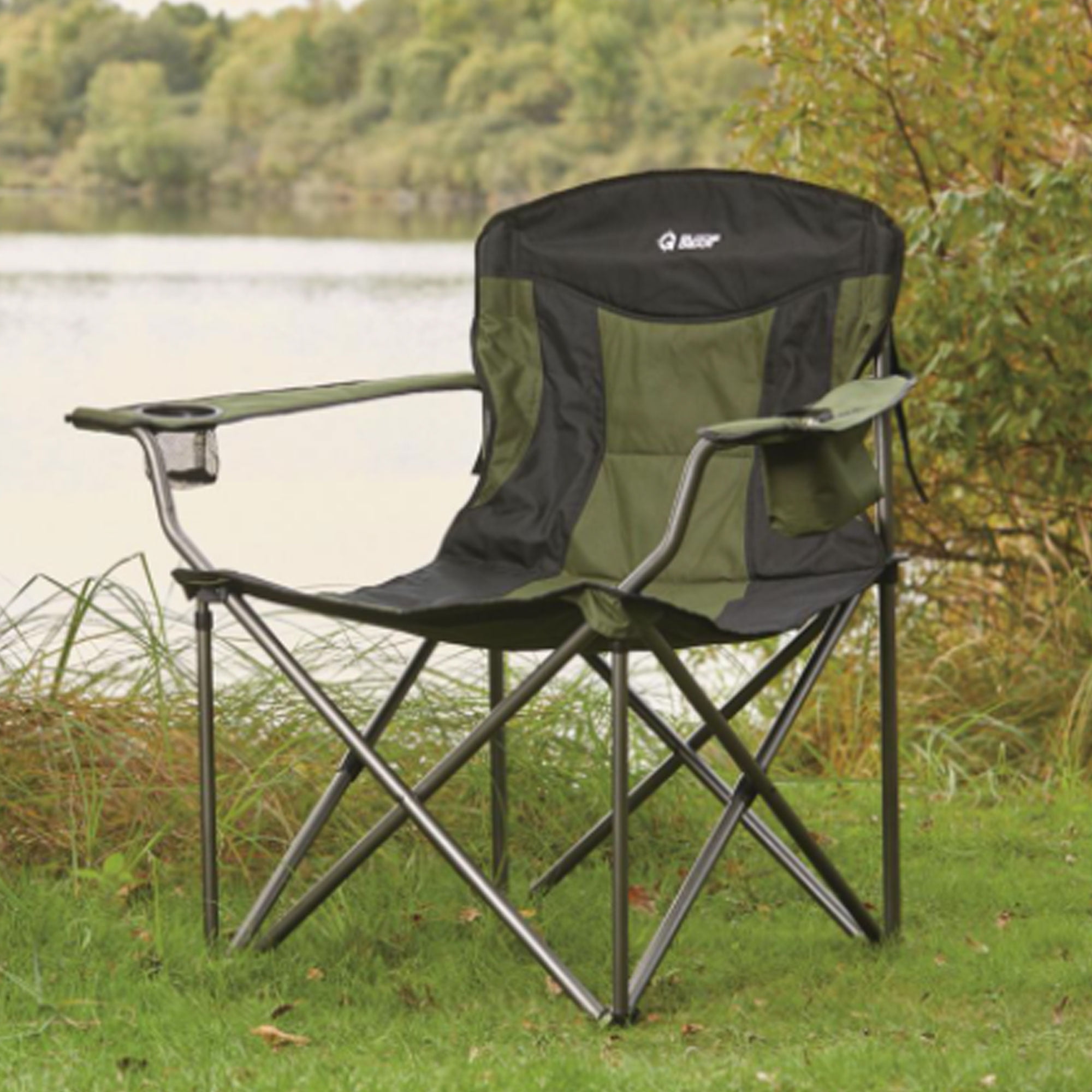 Capacity 600lb Guide Gear Oversized XXL Rocking Camp Chair Green/Black