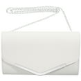 thumbnail image 6 of Ferencaa White Evening Bag Handbag Wedding Party Message Bag Clutch Bag Purse Simple Chain Bag for Women Ladies, 6 of 10