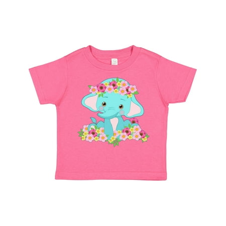 

Inktastic Cute Baby Elephant with Flowers Gift Toddler Boy or Toddler Girl T-Shirt