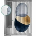 thumbnail image 3 of Navy Blue Gray Abstract Art Shower Curtains for Bathroom Waterproof Fabric Bath Curtains Decor Bath Tub Curtain Geometric Contemporary Luxury Decorative Shower Curtain Sets with 12 Hooks, 72x72 Inch, 3 of 6