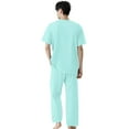 thumbnail image 4 of YOUYEDIAN Mens Scrubs Set Stretch Nursing Uniform Vneck Short Sleeve Scrubs & Yoga Jogger with Pockets Athletic Scrubs Sets Cyan XXL, 4 of 7