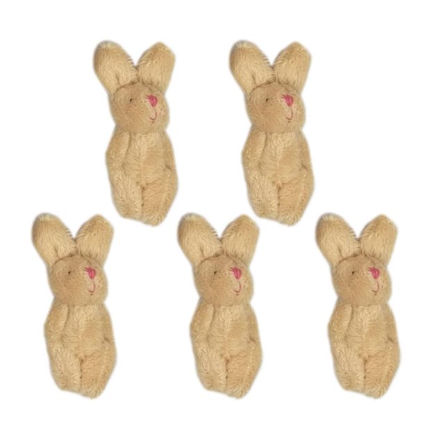 Mini colgante de conejo YONGSHENG de articulación suave llavero de conejito de peluche 5 uds