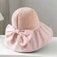 thumbnail image 2 of QASIEATN Womens Comfortable Bucket Hats Women's Wide Brim Sun Hat with Bowknot Brim Foldable Travel Hat Adjustable Summer Fall Fashion Accessories, 2 of 3
