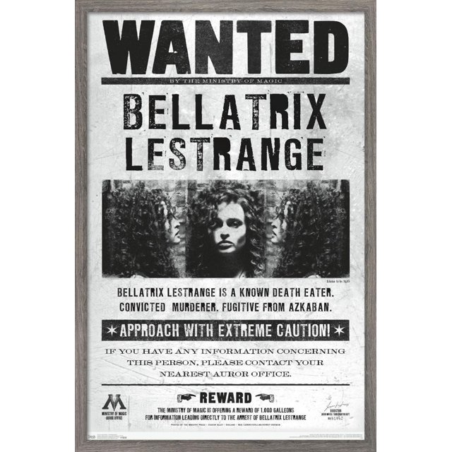 Le monde des sorciers: Harry Potter - Bellatrix Wanted Poster