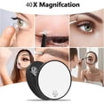 thumbnail image 4 of Kaleduo 40X Magnifying Makeup Mirror with Suction Cups & Tweezers, 3.5 Inch Black Magnified Mirror for Precision Skincare & Tweezing, 4 of 6