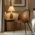 thumbnail image 3 of Homy Casa 2-Pack Accent Chair Set with High Round Back, Armless, Brown Faux Suede Upholstered, 3 of 10