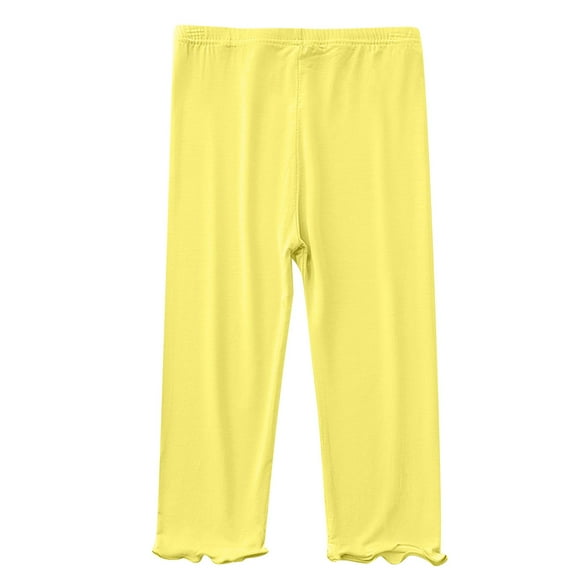 Comfortable Leggings for Kids Toddler Baby Girls Candy Color Solid Color Leggings Casual Kids Tight Pants Yellow 4-5 Years