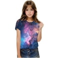 thumbnail image 4 of Frwgonr Big Girl Tees Soft Space Tees Kids Boys Casual Tshirts Clothes Summer Tops Blue, Size 3-14 Years, 4 of 6