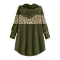 thumbnail image 5 of Puntoco Mujer Botón Felpa Tops Con Capucha Cárdigan Suelto Leopardo Patchwork Abrigo Chaqueta Liquidación Puntoco Puntoco-4266, 5 of 5