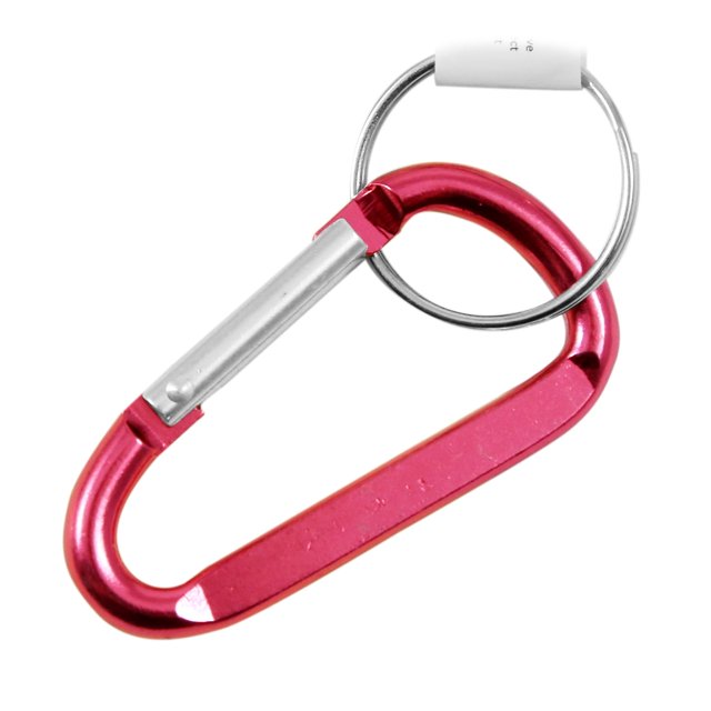 (6 Pack) Aluminum Multi-Color Carabiner Spring Clip Keychain Pink Medium