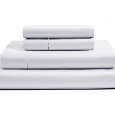 Pima Cotton Sheets - Luxury 500 Thread Count 100% Pima Cotton Solid 4 Piece Sheet Set, King - White