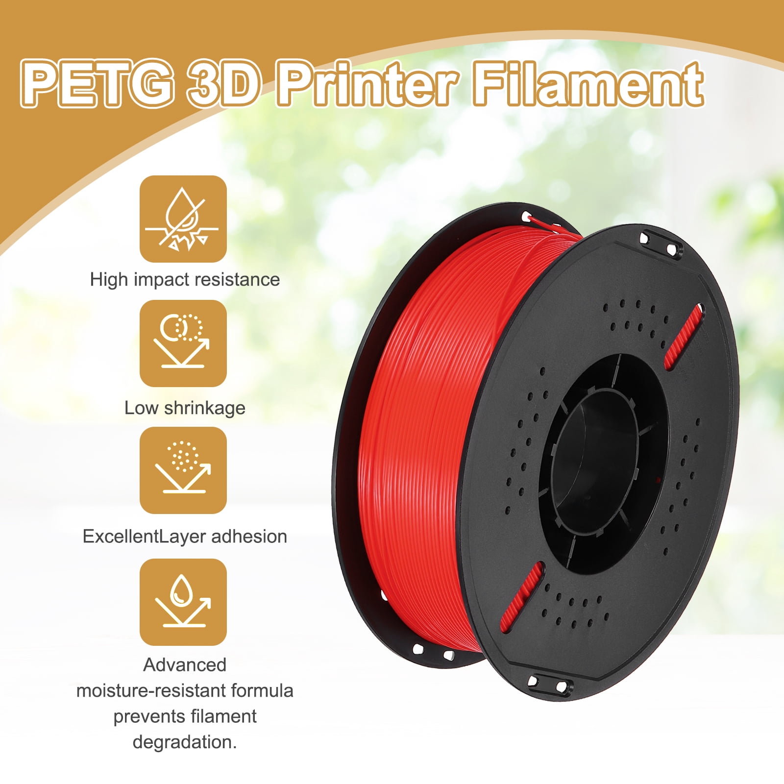3D Printer Filament High Precision Superior Toughness Glossy Filament Metal Silver for Printers Red,Blue