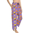 thumbnail image 2 of Uemuo Yellow Lemon And Orange Pattern Women's Wide Leg Palazzo Lounge Pants with Pockets Light Weight Loose Comfy Casual Pajama Pants-Small, 2 of 9