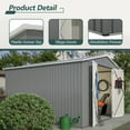 thumbnail image 3 of 10x10 FT Outdoor Storage Shed, Spacious Metal Tool Shed with Lockable Doors & Ventilation for Patio, Lawn, and Backyard, for Storing Garden Equipment, Lawnmowers, and Bicycles, Gray, 3 of 9