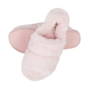 Jessica Simpson Womens Plush Faux Fur Fuzzy Slide on Open Toe With Elastic Backstrap