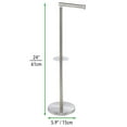 thumbnail image 5 of mDesign Stainless Steel Free-Standing Modern Toilet Paper Holder, Brushed/Chrome, 5 of 8