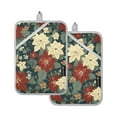 thumbnail image 7 of Yayeee Pot Holders Kitchen Heat Resistant with Pocket 7"x9.8" Cotton Oven Cooking Hot Pads, Christmas Blooms, 7 of 7