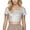 White, variant on Womens Cropped Top, Square Neck Solid Sequins Short Sleeve Sexy Black M