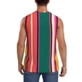 thumbnail image 4 of Fotbe Vertical Stripes Men's Camiseta sin Mangas Estampada para Hombres, Playera Casual para Gimnasio, Entrenamiento, Playa-3X-Large, 4 of 7